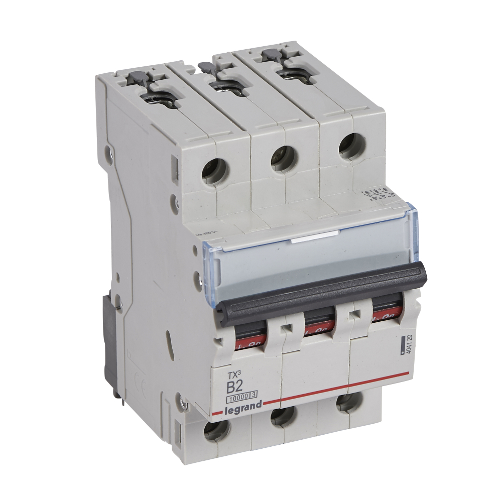 WYŁĄCZNIK NADPRĄDOWY B 2A 3 POLOWY CHARAKTERYSTYKA B SERII TX3 S313 - 404120 - LEGRAND