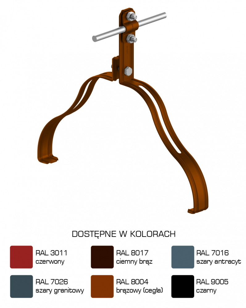 Uchwyt gąsior.prof. Z-śruba WZÓR 17 H=10 cm /LA/. TYP AN-151M/LA/-N - D463300 - AN-KOM Sp. z o.o.