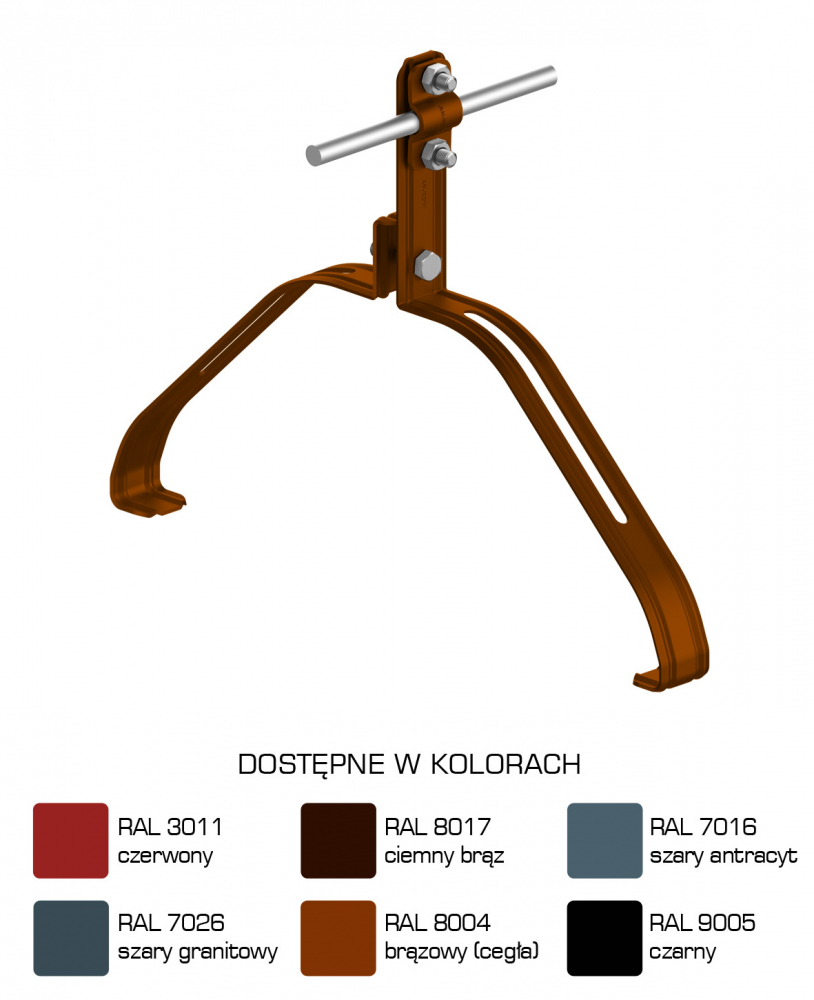 Uchwyt gąsiorowy "WZÓR 38" Z-śruba H=10 cm /LA/. TYP AN-152N/LA/-N - D463324 - AN-KOM Sp. z o.o.