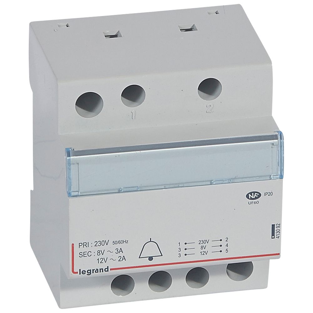 MODUŁOWY TRANSFORMATOR DZWONKOWY TR323 12/8V 24VA - 413092 - LEGRAND