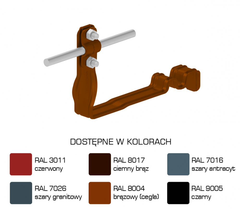 Uchwyt dach.prof.skr.Z-śr. WZÓR 9 H=10cm /LA/. TYP AN-28E/LA/-N - E464692 - AN-KOM Sp. z o.o.