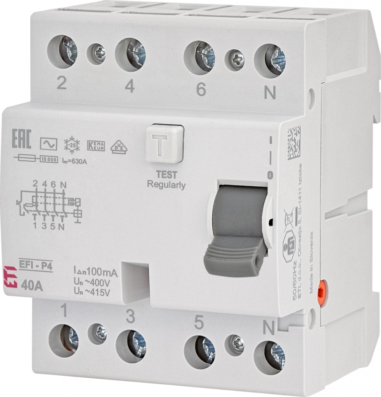 WYŁĄCZNIK RÓŻNICOWOPRĄDOWY EFI-P4 AC 40/0.1 - 002061622 - ETI