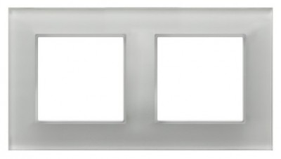 Ramka podwójna Aria Prestige - białe szkło - R-2UGC/31/00 - OSPEL