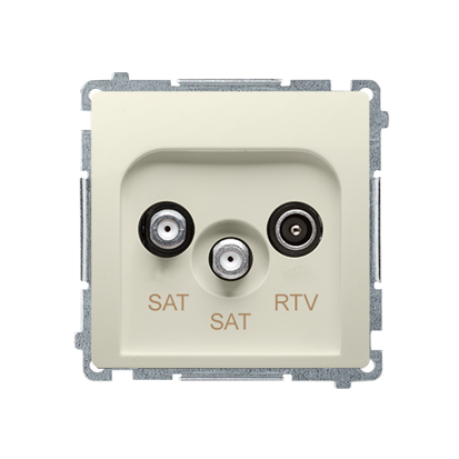 Gniazdo antenowe satelitarne podwójne końcowe SAT-SAT-RTV, (moduł). 2xwejście: SAT: 5–2400 MHz, RTV: 5–862 MHz; beż - BMZAR+SAT3.1-P2.01/12 - KONTAKT SIMON