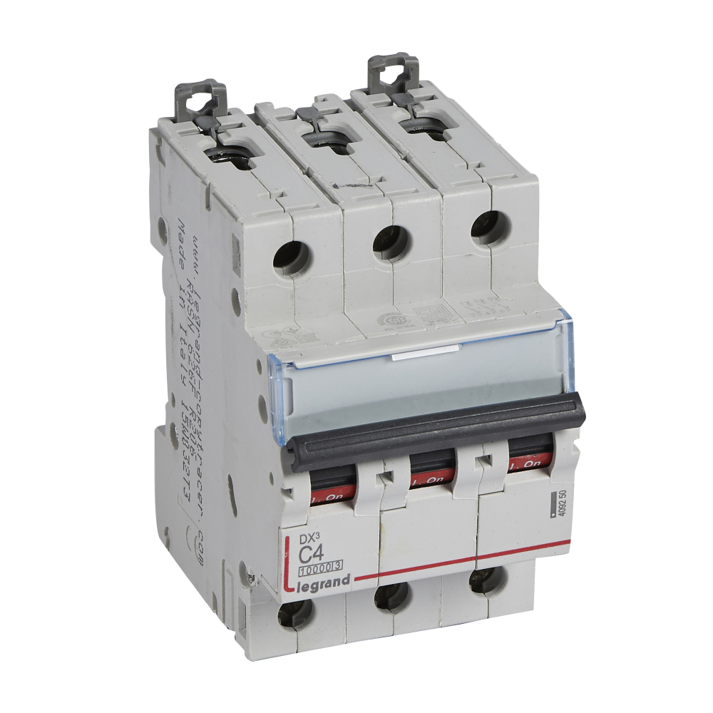 WYŁĄCZNIK NADPRĄDOWY C 4A 3 POLOWY CHARAKTERYSTYKA C SERII DX3 S313 - 409250 - LEGRAND