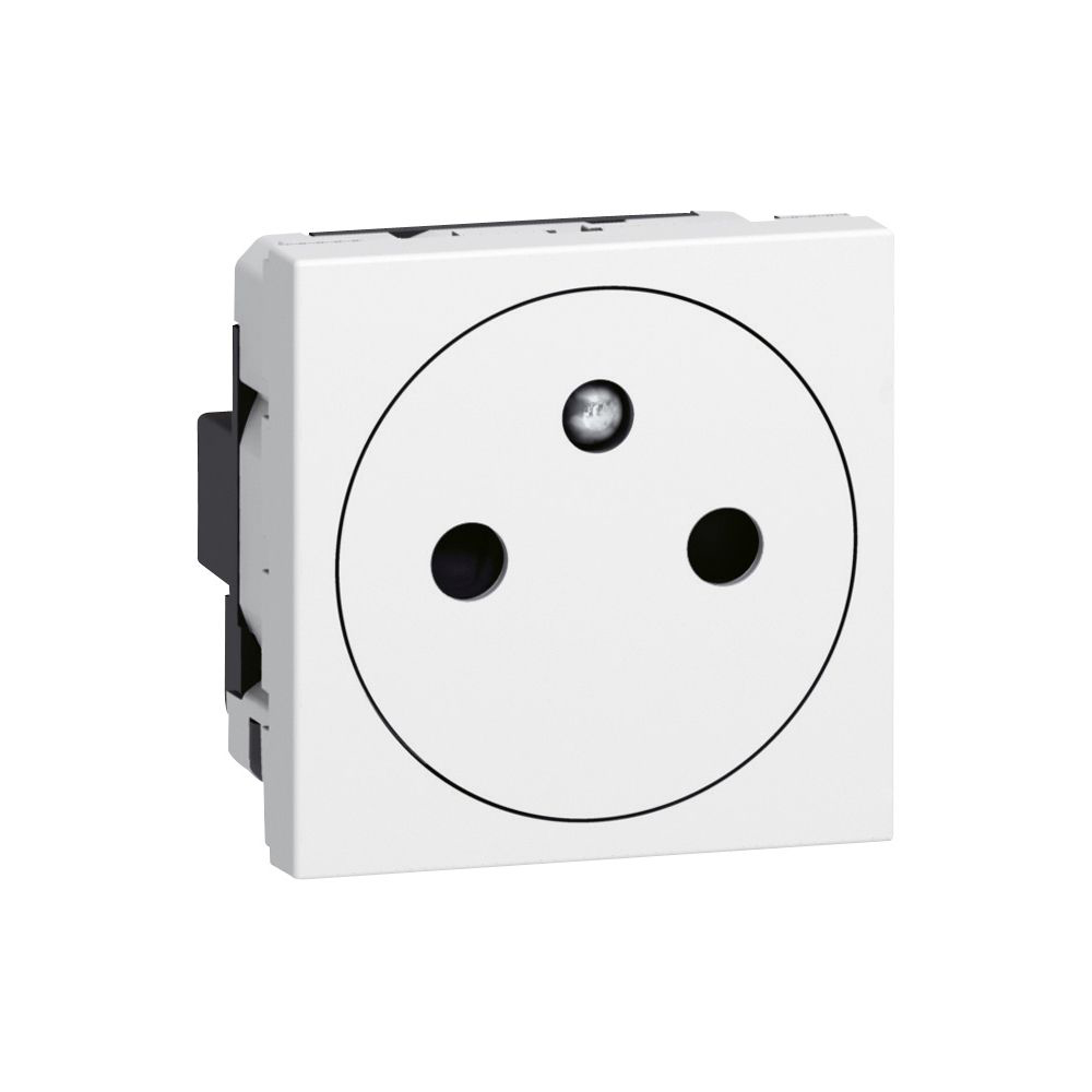 GNIAZDO POJEDYNCZE Z UZIEMIENIEM 2P+Z ZACISKI AUTOMATYCZNE 2 MODUŁY 16A 250V BIAŁY - 278111L - LEGRAND