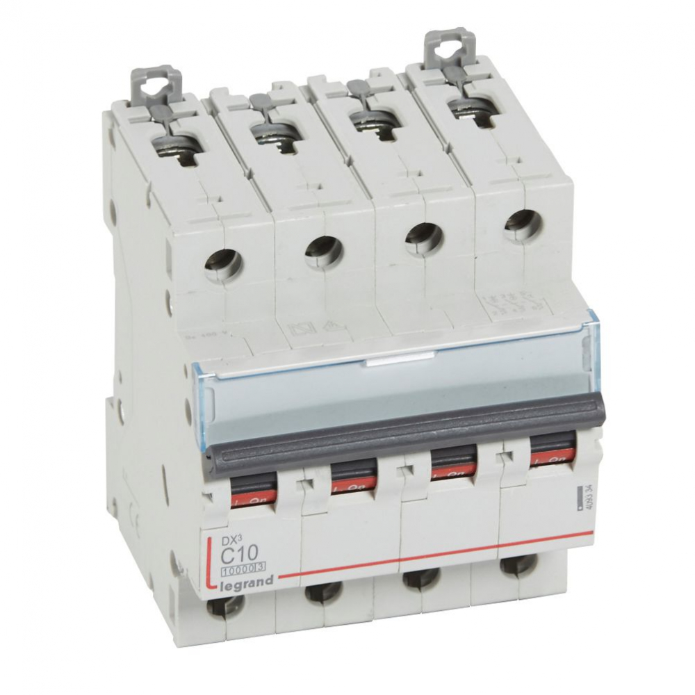 WYŁĄCZNIK NADPRĄDOWY C 10A 4 POLOWY CHARAKTERYSTYKA C SERII DX3 S314 - 409334 - LEGRAND