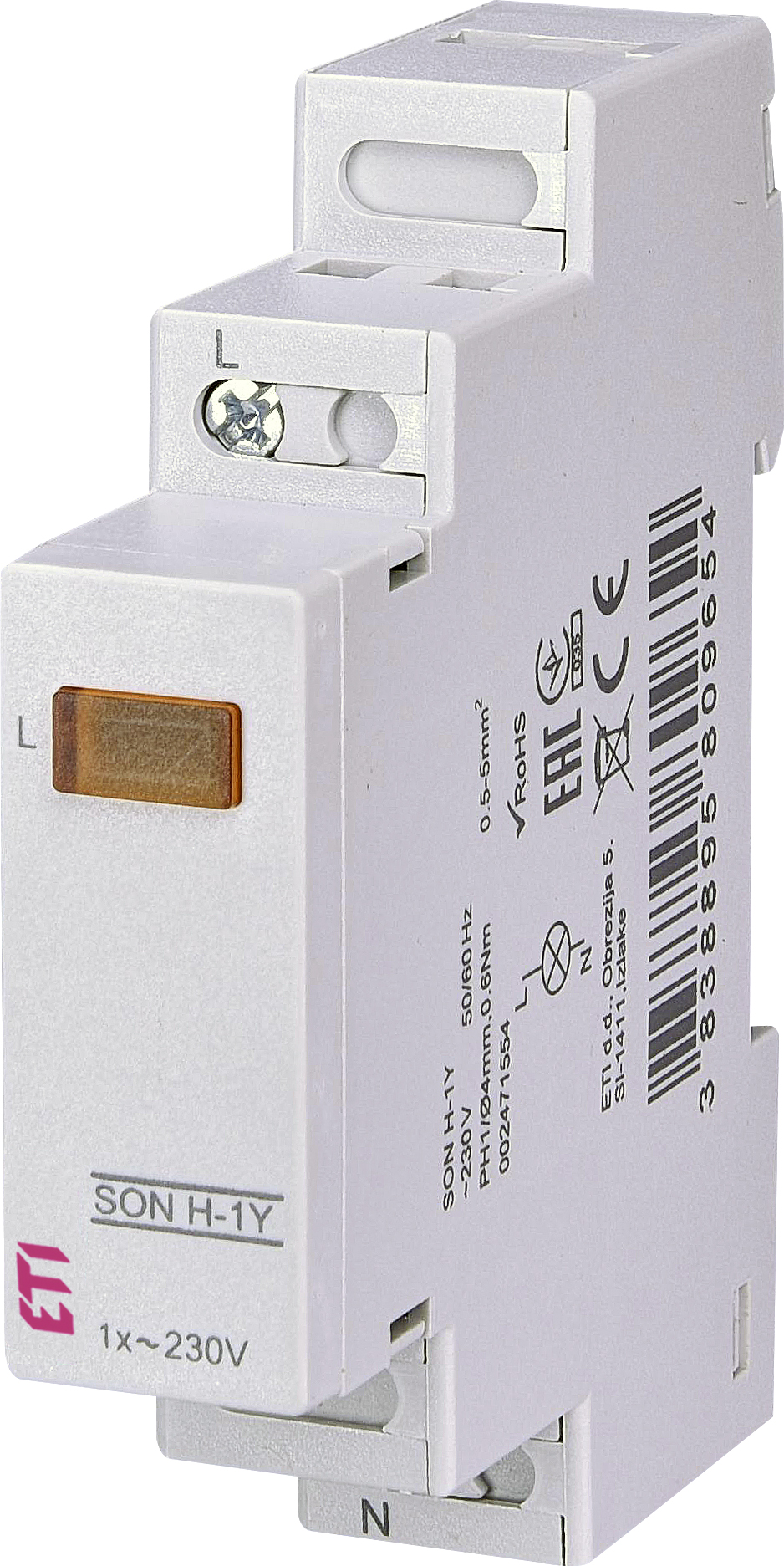 SYGNALIZATOR OBECNOŚCI NAPIĘCIA (1 X ŻÓŁTA LED) SON H-1Y - 002471554 - ETI