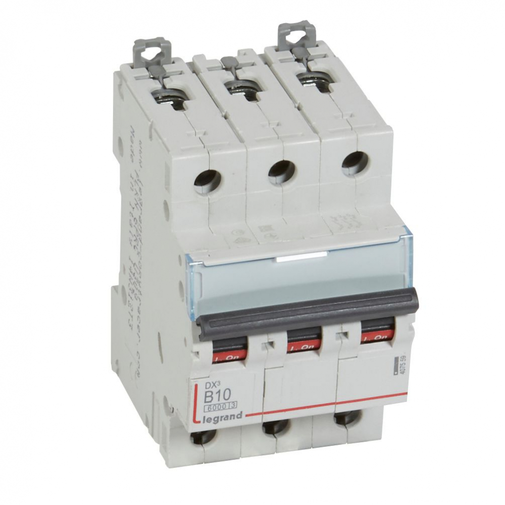WYŁĄCZNIK NADPRĄDOWY B 10A 3-POLOWY CHARAKTERYSTYKA B SERII DX3 S303 - 407559 - LEGRAND