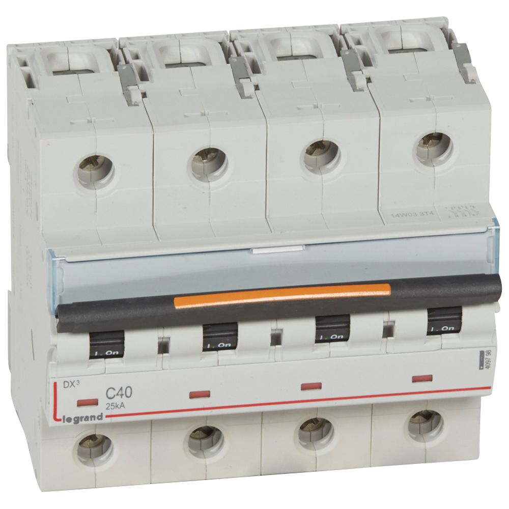 WYŁĄCZNIK NADPRĄDOWY C 40A 4-POLOWY 25KA DX3 S324 - 409798 - LEGRAND