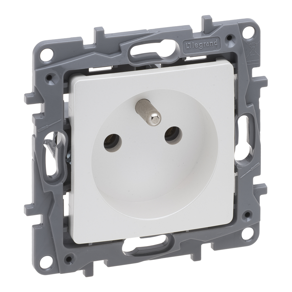 GNIAZDO POJEDYNCZE Z UZIEMIENIEM 2P+Z ZACISKI ŚRUBOWE 16A 250V IP20 PERŁOWY NILOE SELECTION - 762440 - LEGRAND
