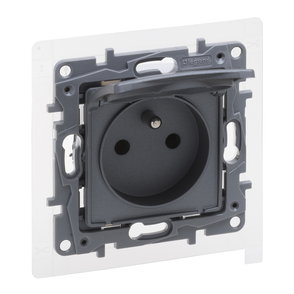 NILOE SELECTION - GNIAZDO 2P+Z - IP44 16 A - 250 V~ - Z PRZESŁONĄ, ZACISKI ŚRUBOWE STAL - 762337 - LEGRAND