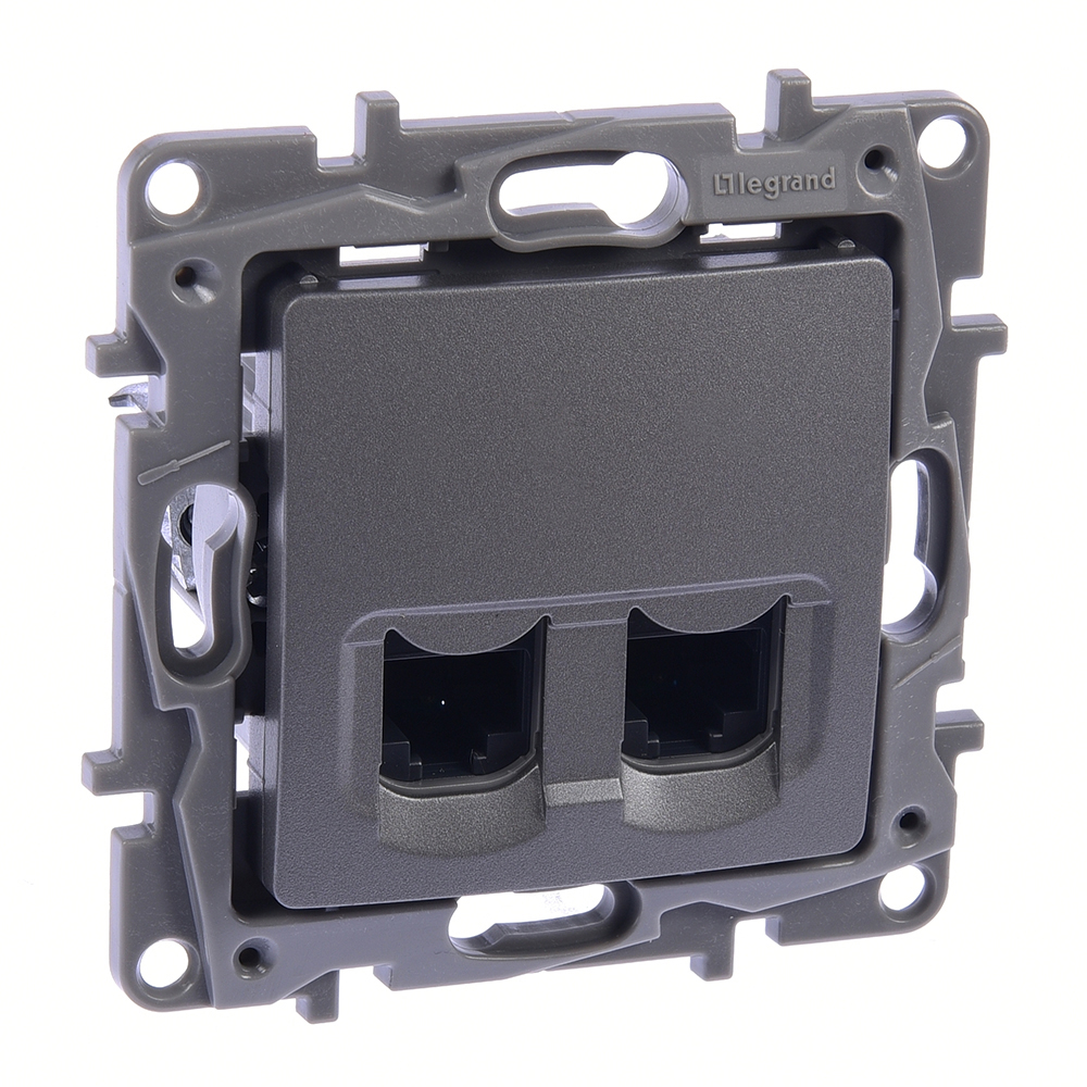 NILOE SELECTION - GNIAZDO 2 X RJ 45 KAT. 6 UTP STAL - 762374 - LEGRAND