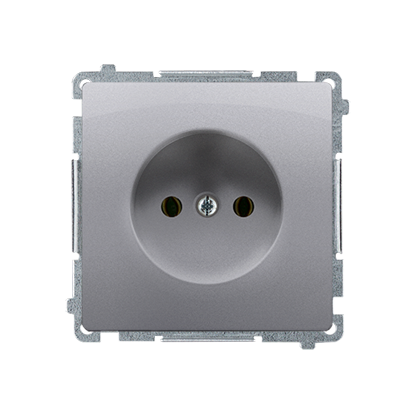 Gniazdo wtyczkowe bez uziemienia (moduł) 16A, 250V~, zaciski śrubowe; stal inox - BMG1.01/21 - KONTAKT SIMON