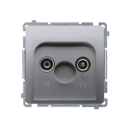 Gniazdo antenowe R-TV przelotowe 10 dB (moduł), 1x wejście: 5–862 MHz; stal inox - BMZAP10/1.01/21 - KONTAKT SIMON