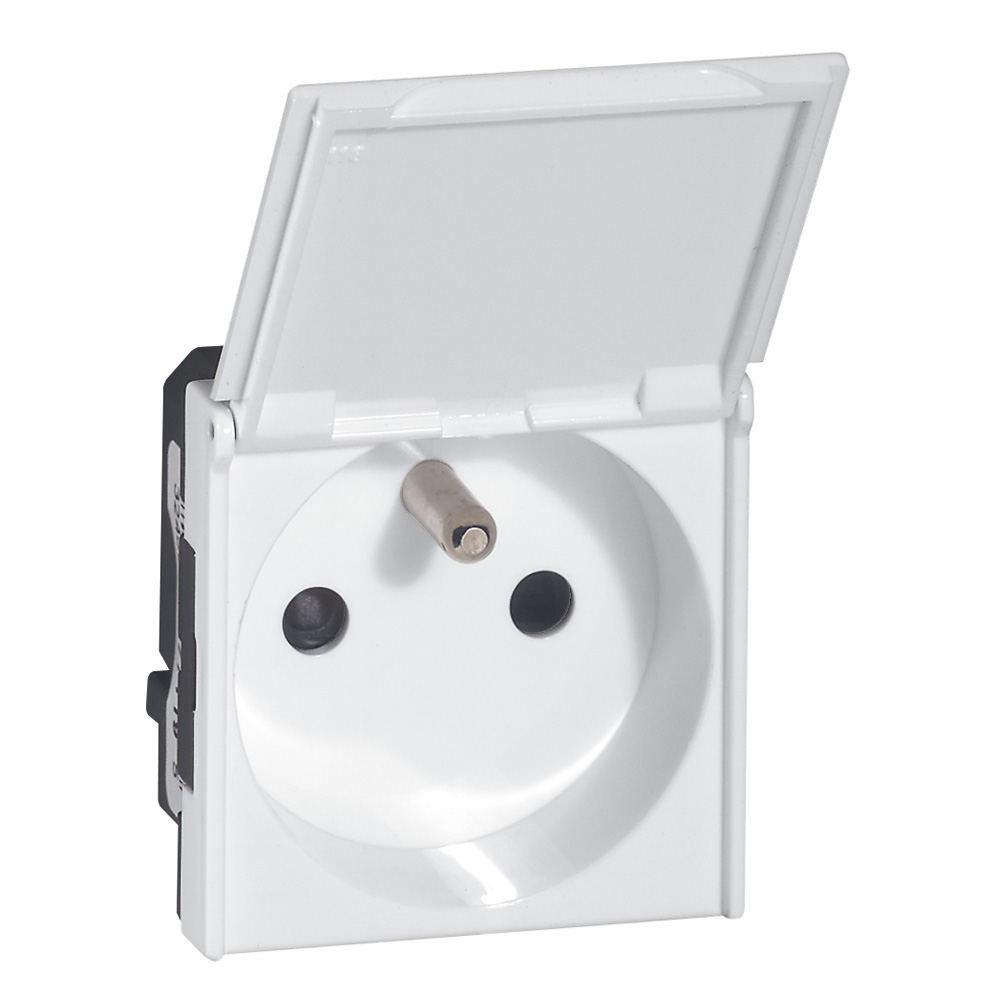 MOSAIC GN 2P+Z Z KLAPKĄ PODŁĄCZENIE PRZEZ ZAC AUTOMATYCZNE-2 MODUŁY BIAŁE 16A-250V~ - 278149L - LEGRAND