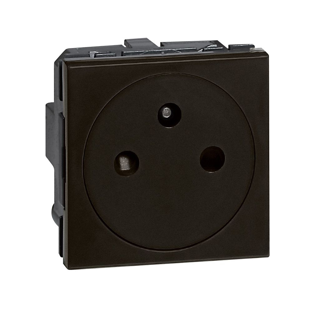 MOSAIC - GNIAZDO 2P+Z 16 A - 250 V~ - ZACISKI AUTOMATYCZNE - 2 MODUŁOWE - ANTRACYT - 079121L - LEGRAND