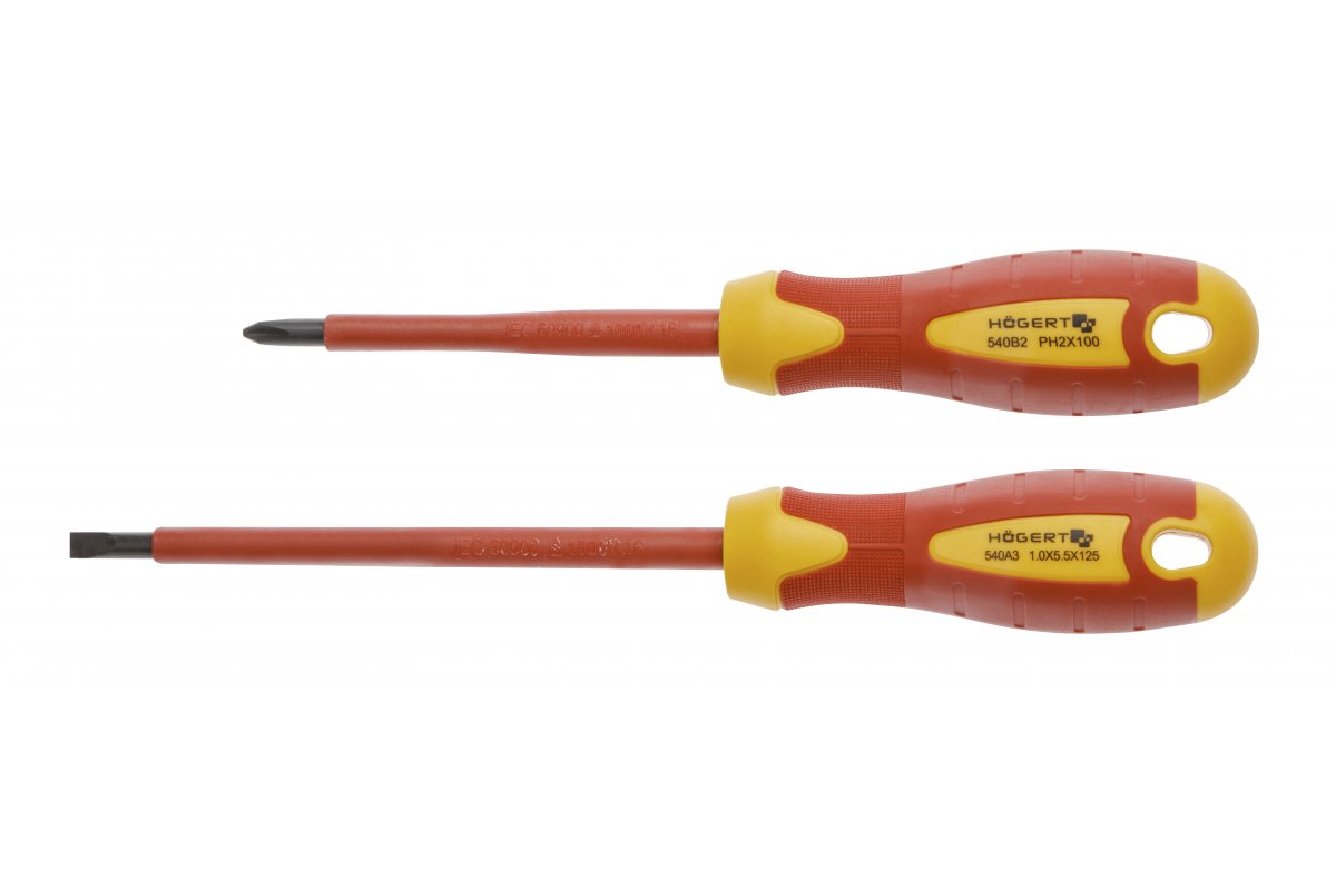 ZESTAW ŚRUBOKRĘTÓW IZOLOWANYCH 1000V - 2 SZT. - HT1S990 - HOGERT