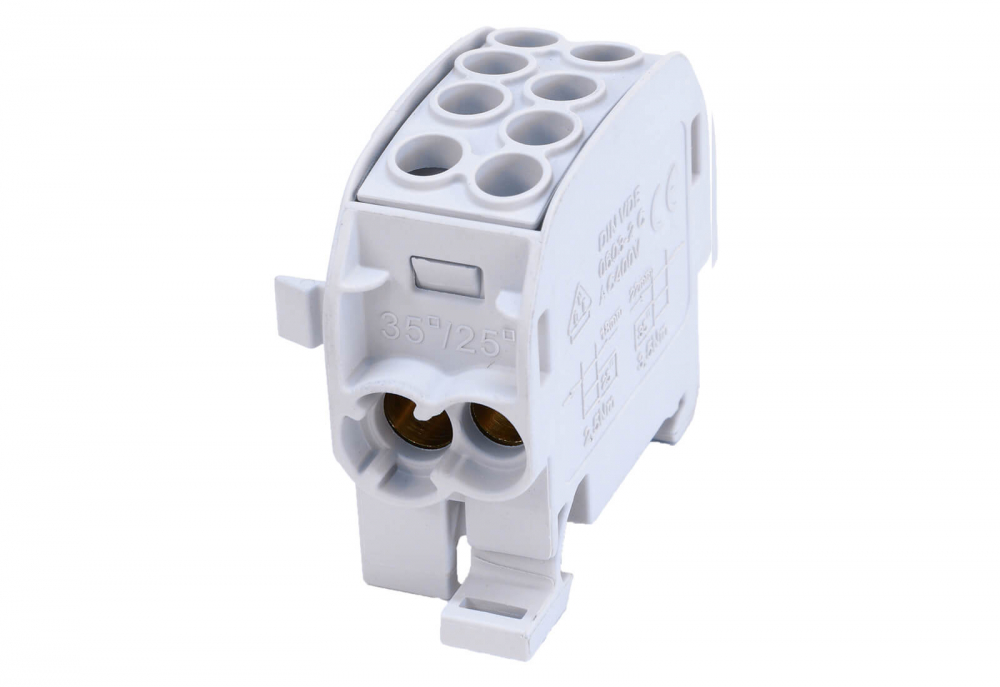 BLOK ROZDZIELCZY ODGAŁĘŹNY SCB 35 AL/CU 80210 SIMBLOCK SZARY - 81502002 - SIMET