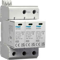 SPD Ogr. przepięć T1+T2 MOV 3P sieć TN-C Iimp=37,5kA In=50kA Up?1,2kV styk - SPA930 - HAGER