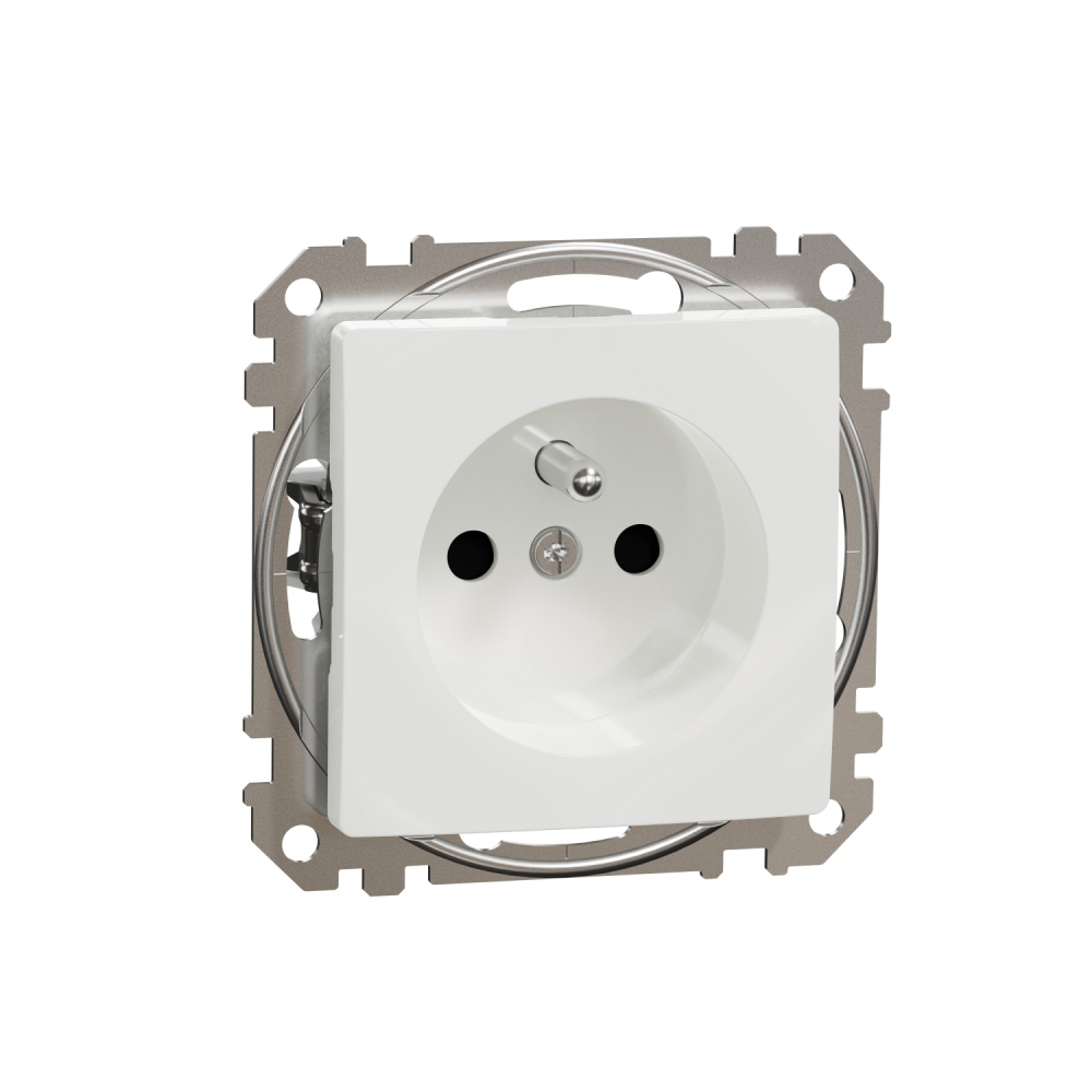 GNIAZDO POJEDYNCZE Z UZIEMIENIEM 2P+Z Z PRZESŁONAMI ZACISKI ŚRUBOWE BIAŁY SEDNA DESIGN - SDD111011 - SCHNEIDER ELECTRIC