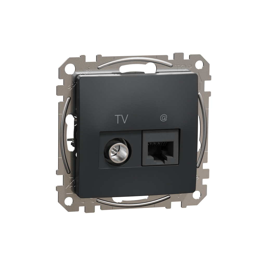 GNIAZDO KOMPUTEROWO-ANTENOWE TV+RJ45 KAT.6 UTP CZARNY ANTRACYT SEDNA DESIGN - SDD114469T - SCHNEIDER ELECTRIC