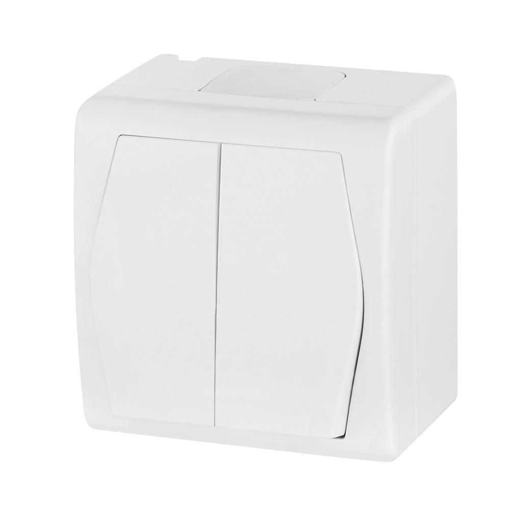 ŁĄCZNIK ŚWIECZNIKOWY BIAŁY IP44 HERMES 2 - 1002-00 - ELEKTRO-PLAST NASIELSK