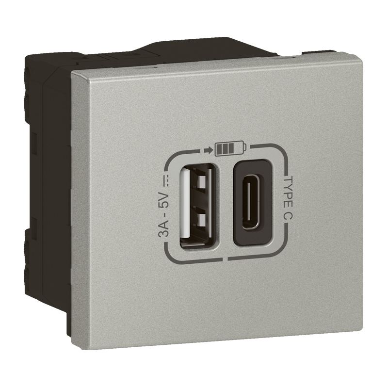 MOSAIC - GNIAZDO USB TYP A + TYP C Z SZYBKOZŁĄCZEM - 079293L - LEGRAND