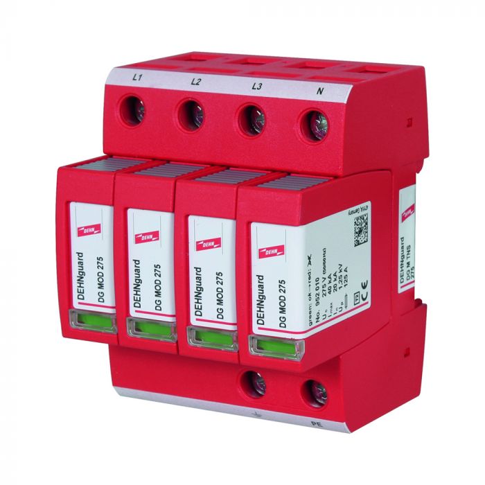 OGRANICZNIK PRZEPIĘĆ AC TYP T2 4P 20kA 1,5kV DEHNguard M TNS 275 FM - 952405 - DEHN