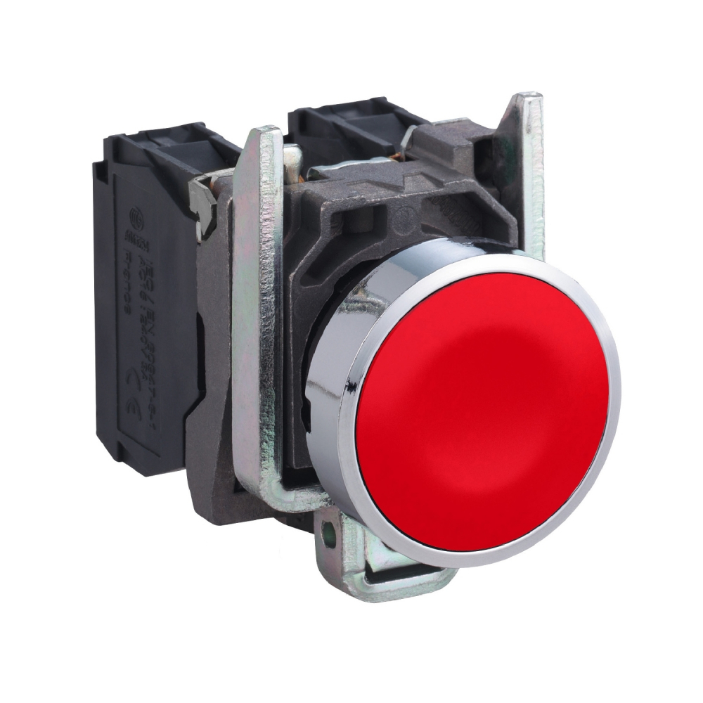 PRZYCISK, CZERWONY 1NO 1NC STYKI - XB4BA45 - SCHNEIDER ELECTRIC