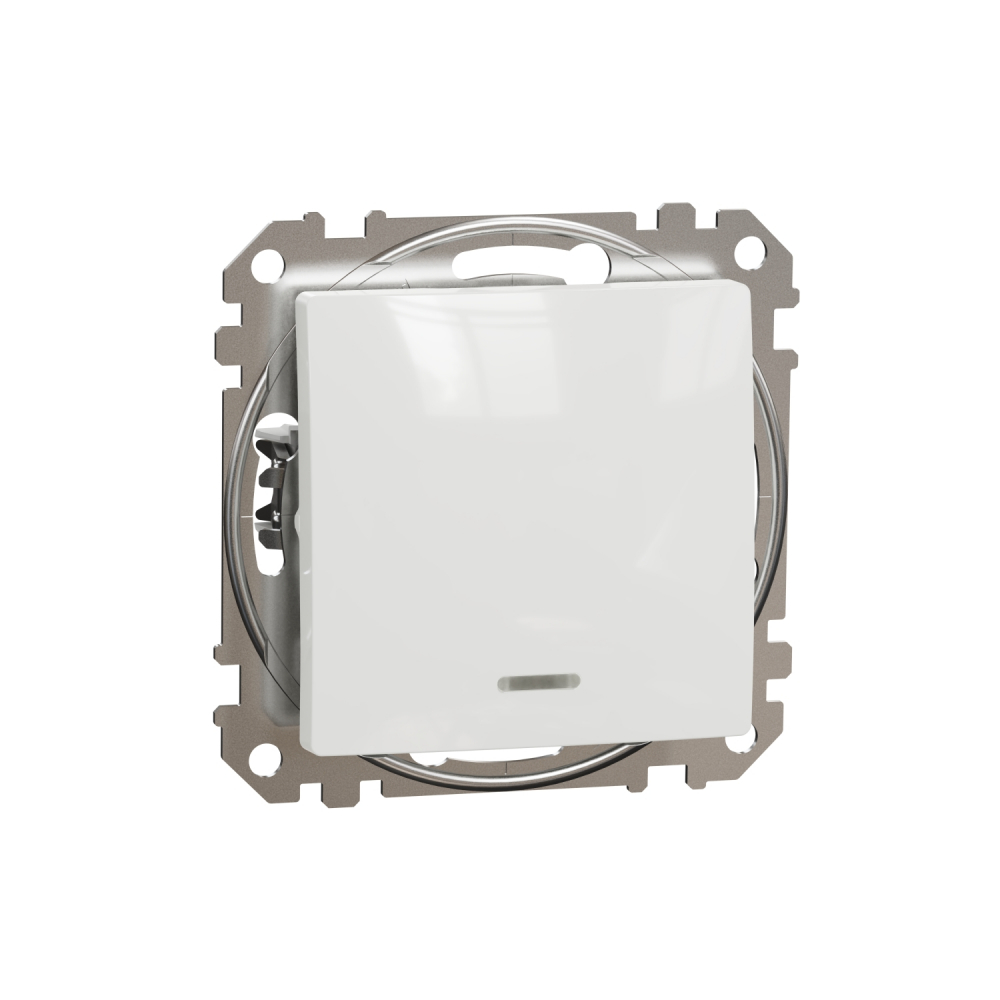 Sedna Design, Łącznik 2-biegunowy 16AX z sygnalizacją załączenia, biały - SDD111162N - SCHNEIDER ELECTRIC
