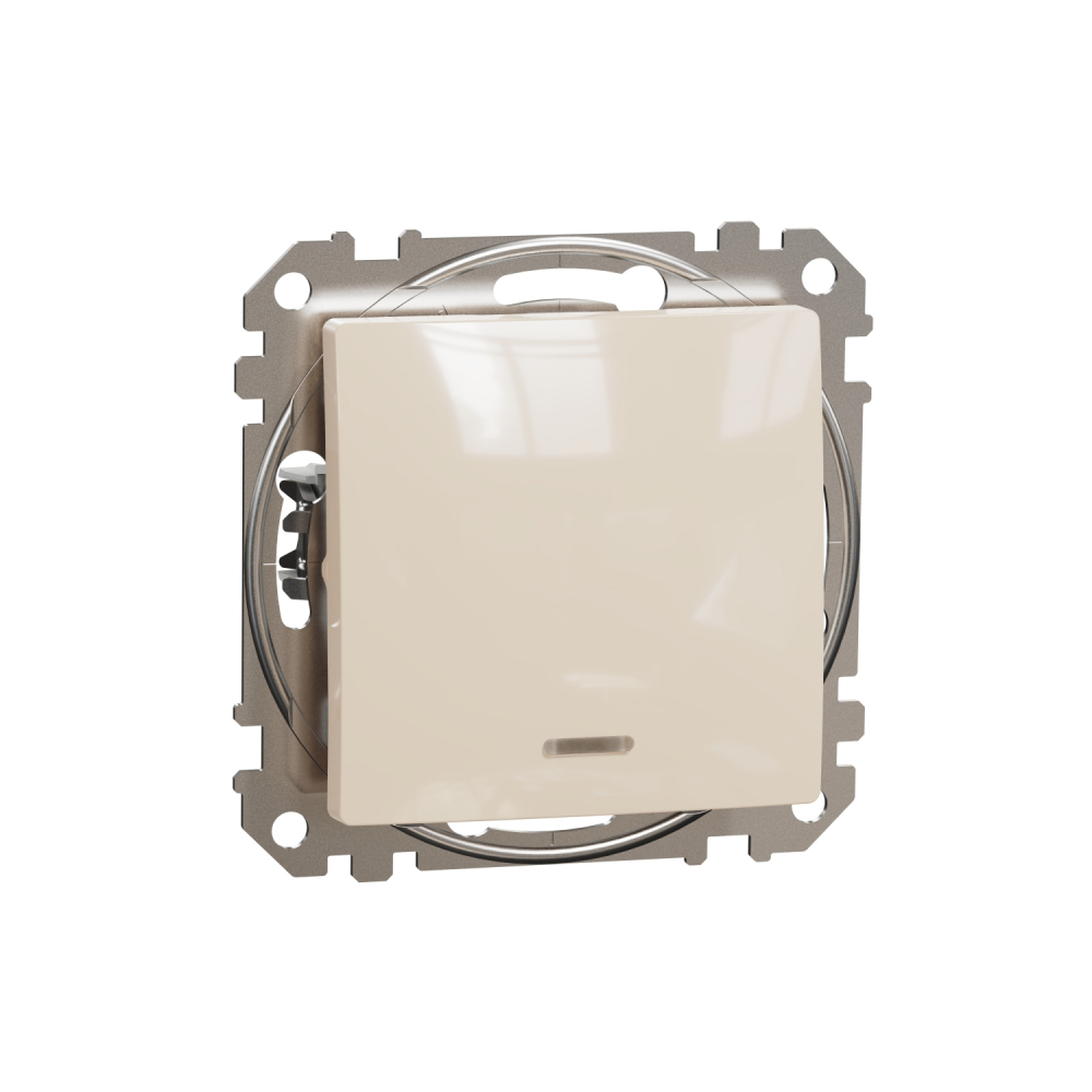 Sedna Design, Przycisk z podświetleniem, beżowy - SDD112111L - SCHNEIDER ELECTRIC