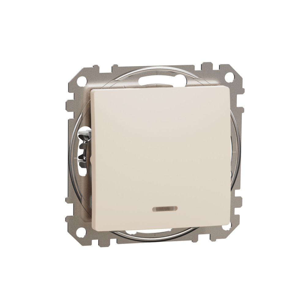 Sedna Design, Łącznik 2-biegunowy 16AX z sygnalizacją załączenia, beżowy - SDD112162N - SCHNEIDER ELECTRIC