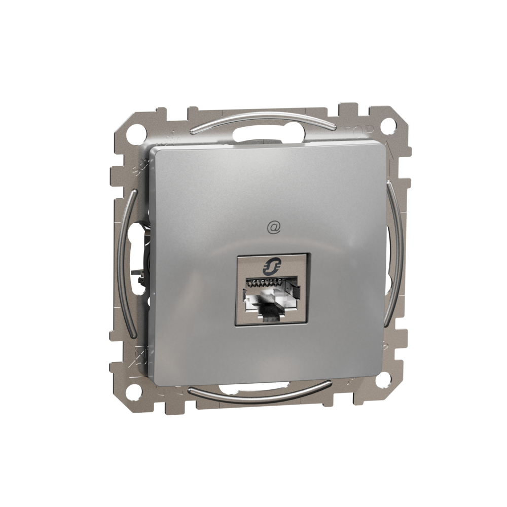 Sedna Design, Gniazdo komputerowe RJ45 kat.6 STP, srebrne aluminium - SDD113461S - SCHNEIDER ELECTRIC