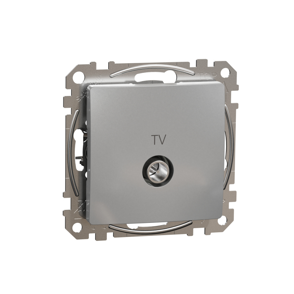 Sedna Design, Gniazdo TV przelotowe (7dB), srebrne aluminium - SDD113474 - SCHNEIDER ELECTRIC