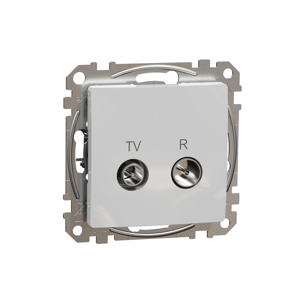 Sedna Design, Gniazdo R/TV przelotowe (7dB), srebrne aluminium - SDD113474R - SCHNEIDER ELECTRIC