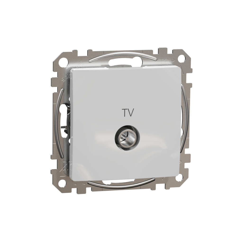 Sedna Design, Gniazdo TV przelotowe (10dB), srebrne aluminium - SDD113478 - SCHNEIDER ELECTRIC