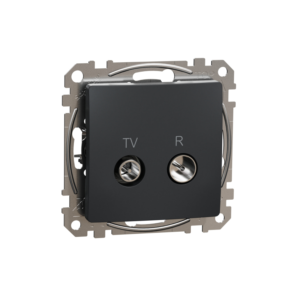 GNIAZDO ANTENOWE RTV PRZELOTOWE 7DB CZARNY ANTRACYT SEDNA DESIGN - SDD114474R - SCHNEIDER ELECTRIC