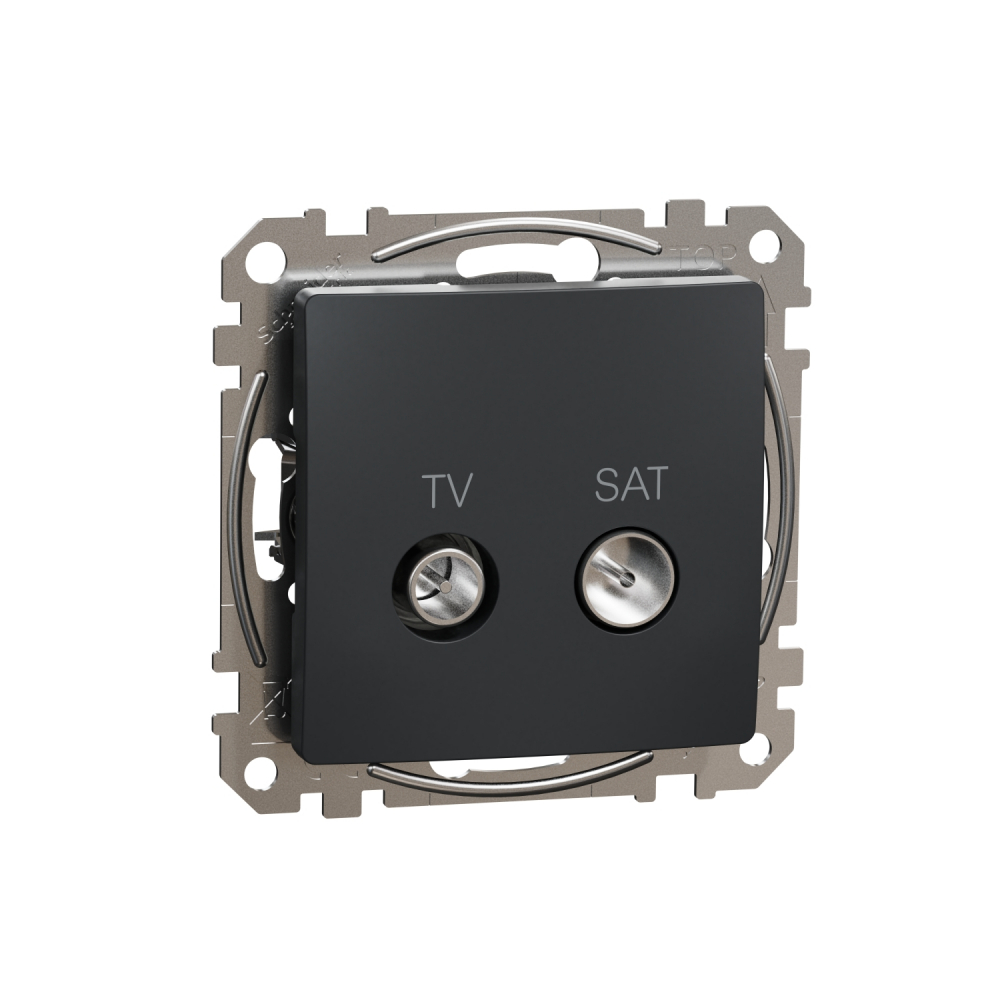 GNIAZDO ANTENOWE TV-SAT PRZELOTOWE 7DB CZARNY ANTRACYT SEDNA DESIGN - SDD114474S - SCHNEIDER ELECTRIC