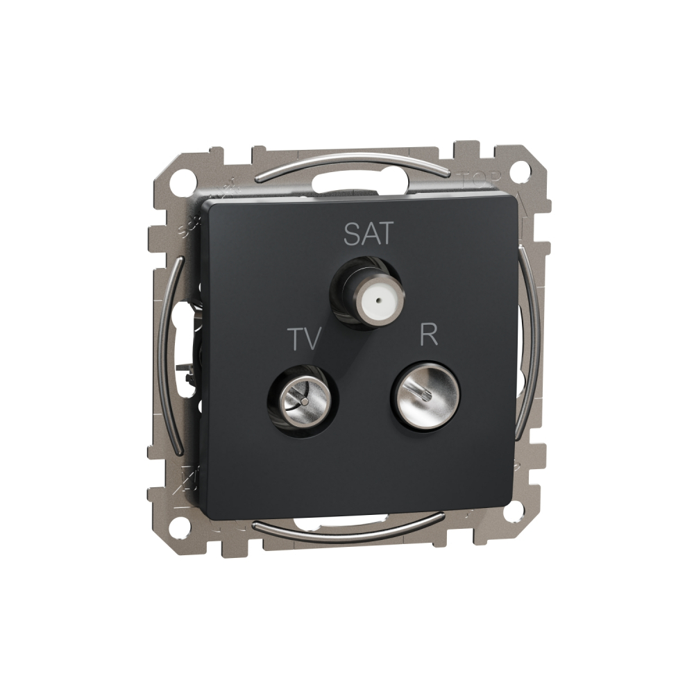 GNIAZDO ANTENOWE R-TV-SAT PRZELOTOWE 7DB CZARNY ANTRACYT SEDNA DESIGN - SDD114484 - SCHNEIDER ELECTRIC