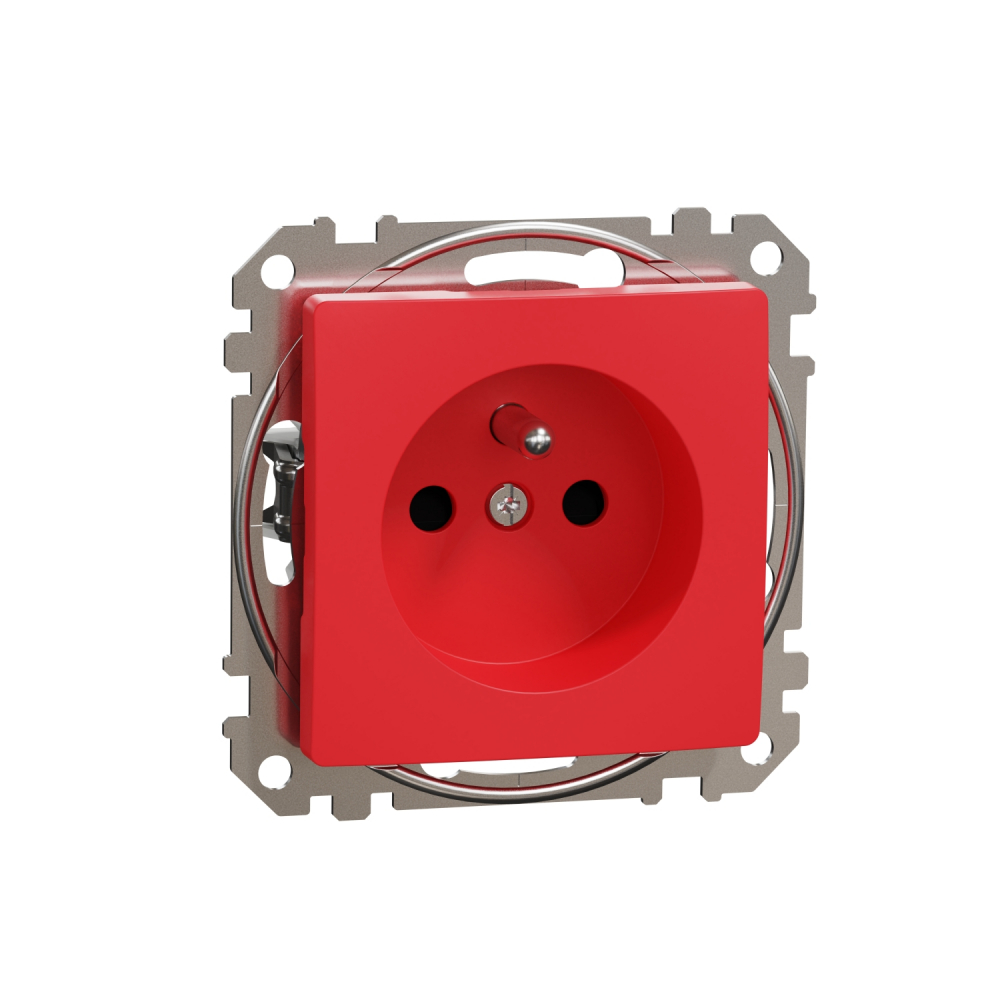 Sedna Design, Gniazdo 2P+PE z przesłonami, czerwone - SDD115011 - SCHNEIDER ELECTRIC