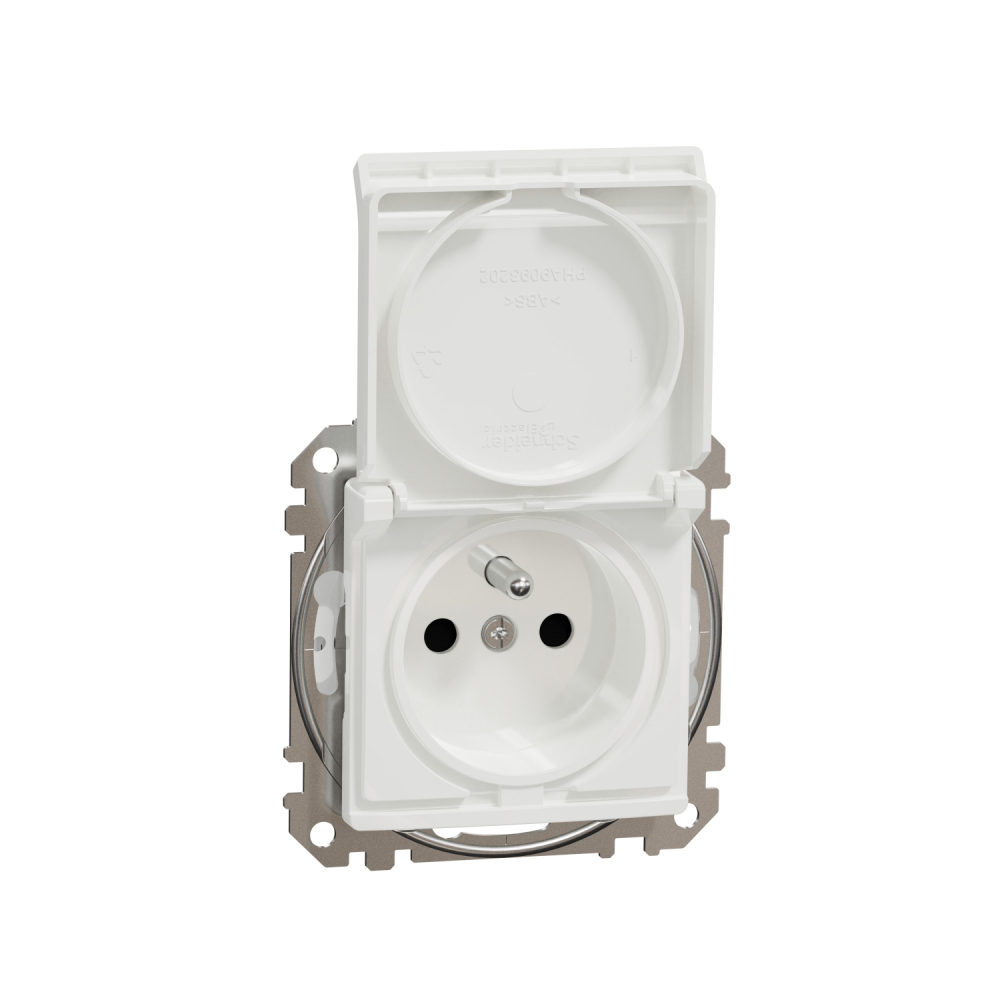 Sedna Design, Gniazdo 2P+PE z przesłonami IP44 (zaciski bezgwintowe), białe - SDD211014 - SCHNEIDER ELECTRIC