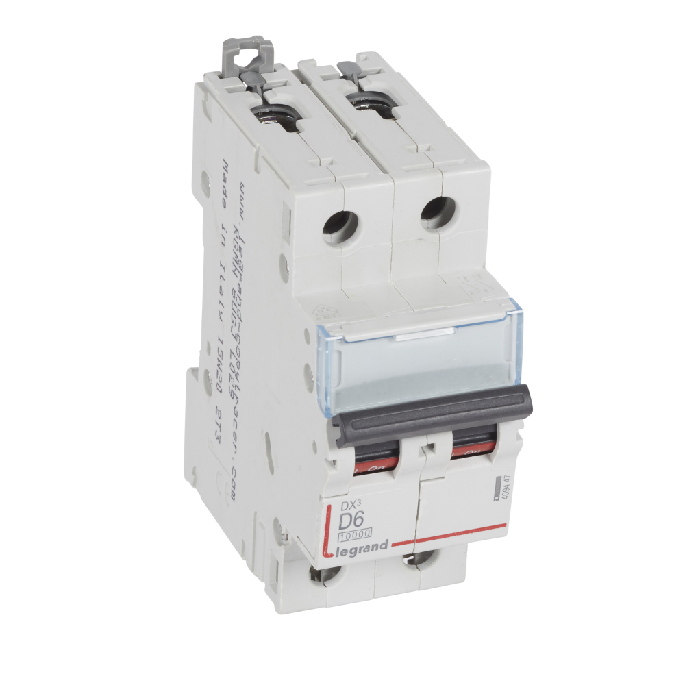 WYŁĄCZNIK NADPRĄDOWY D 6A 2-POLOWY CHARAKTERYSTYKA D SERII DX3 S 312 - 409447 - LEGRAND