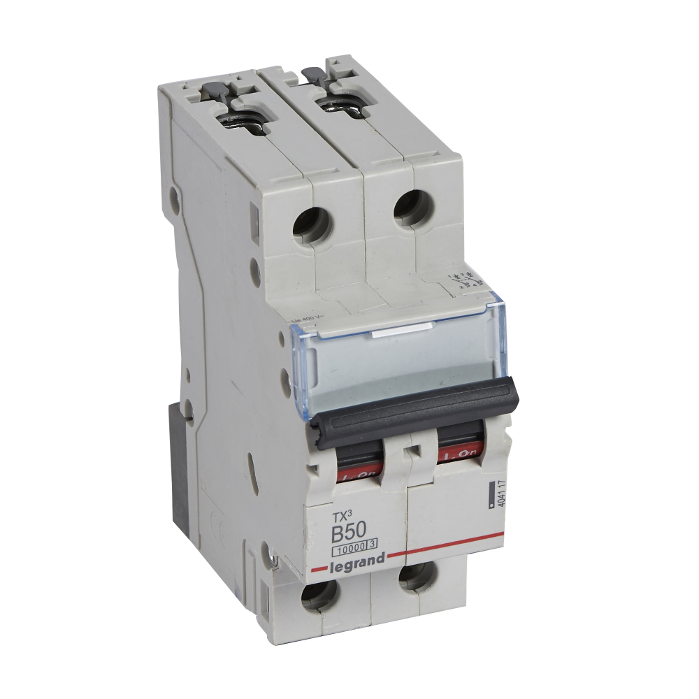 WYŁĄCZNIK NADPRĄDOWY B 50A 2-POLOWY CHARAKTERYSTYKA B SERII TX3 S 312 - 404117 - LEGRAND