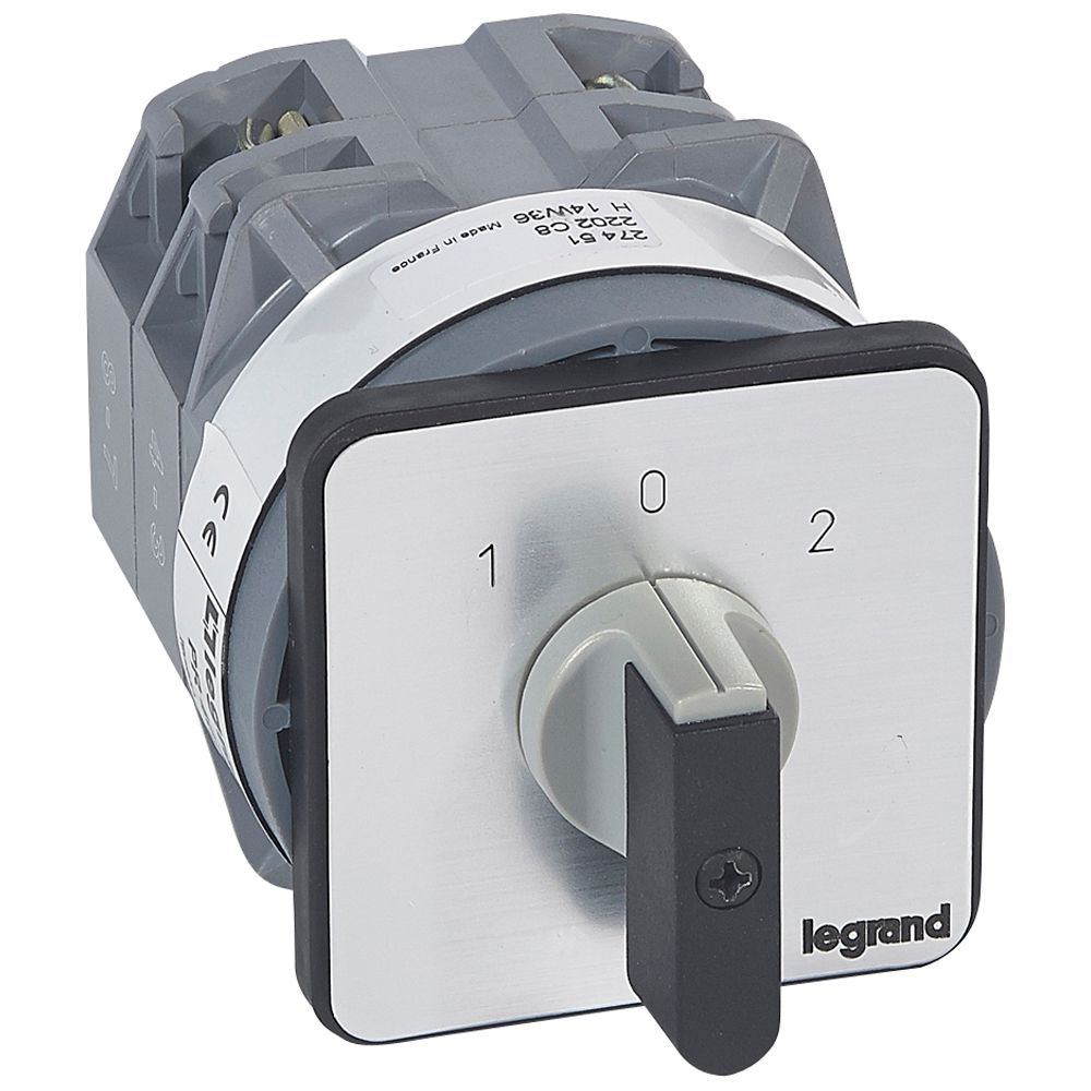 ŁĄCZNIK KRZYWKOWY 50A 2 BIEGUNY PROGRAM 0-1-2 PR40 - 027451 - LEGRAND