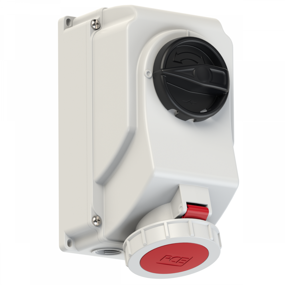 GNIAZDO Z WYŁĄCZNIKIEM 0-1 DUŻE BLOKADA MECHANICZNA 32A 400V 3P+Z IP67 - 75242-6 - PCE