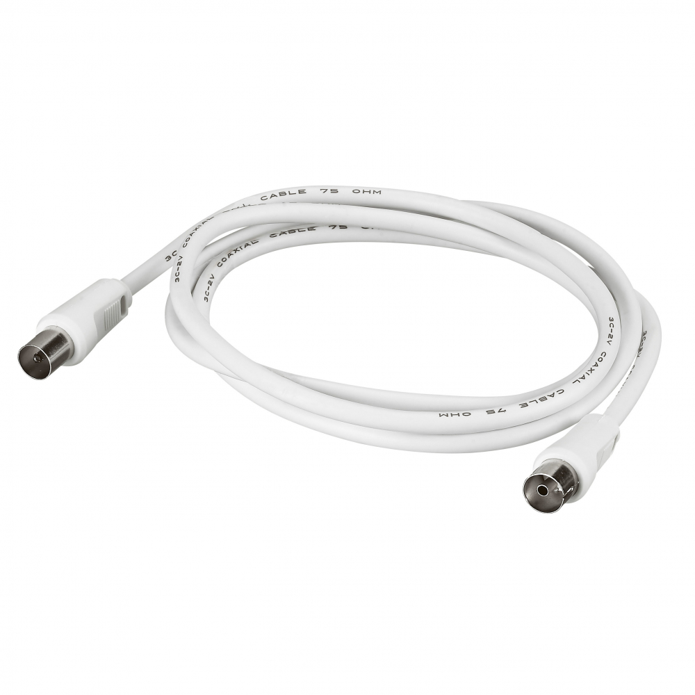 KABEL TV Z 1 WTYKIEM MĘSKIM O9,52 MM I 1 WTYKIEM ŻEŃSKIM FI 9,52 MM, DŁUGOŚĆ 2 M - 091024 - LEGRAND