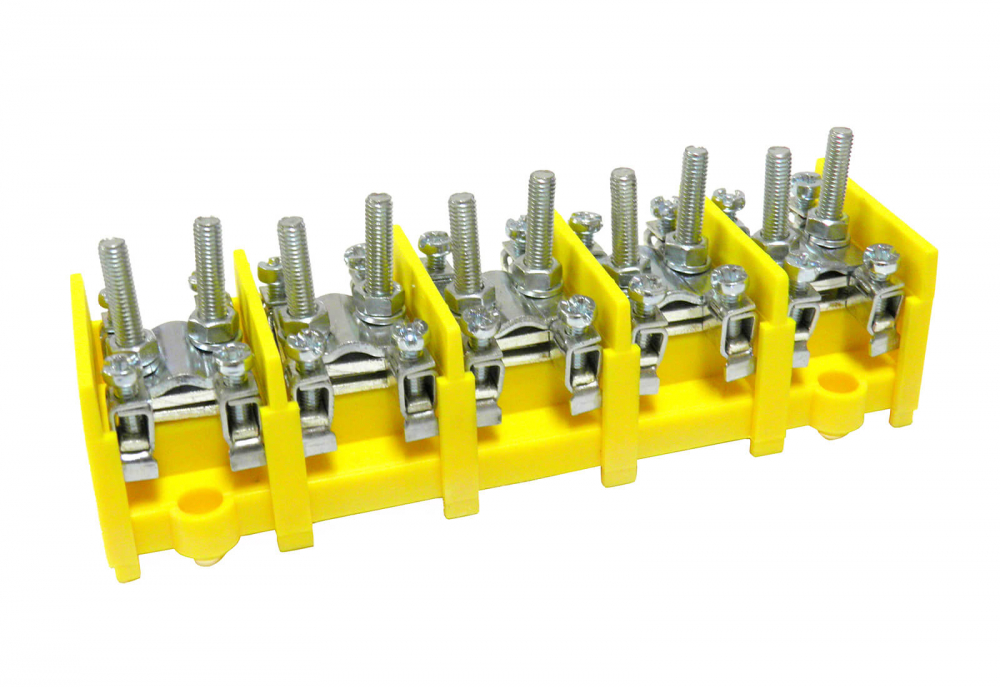 ODGAŁĘŹNIK INSTALACYJNY 5-SEGMENTOWY (ZACISK: 5X2X25MM2 - 5X4X10MM2) ŻÓŁTY LZ 5*25/10 WYK.12 - 84084004 - SIMET