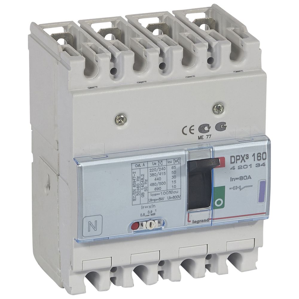 WYŁĄCZNIK 80A 4-POLOWY 50KA DPX3 160 - 420134 - LEGRAND