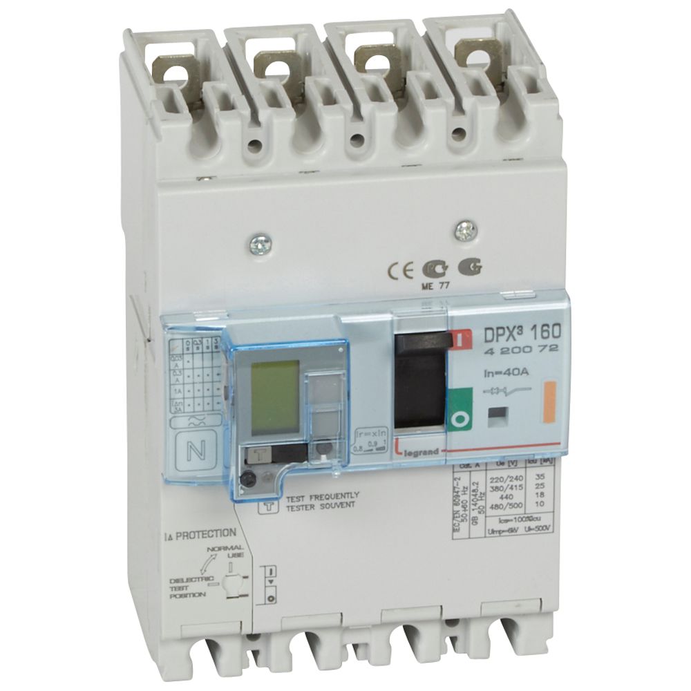WYŁĄCZNIK 40A 4-POLOWY 25KA Z ZABEZPIECZENIEM RÓŻNICOWYM DPX3 160 - 420072 - LEGRAND